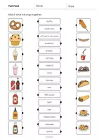Aperçu - Cartes d'exercices - Fast Food / Restauration rapide: Draw the lines 1 (Fiche d'exercices d'anglais) - Page 3