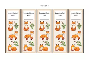Vorschau - Poster - Lesezeichen - Fuchsklasse - Seite 1