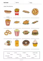 Aperçu - Fiches - Fast Food / Restauration rapide: Vocabulary Worksheet 1 (Fiche d'exercices d'anglais) - Page 3