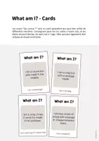 Aperçu - Jeux - Fast Food / Restauration rapide: What am I? - Cards (Jeu pour le cours d'anglais) - Page 1