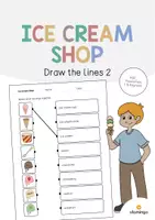 Aperçu - Cartes d'exercices - Ice Cream Shop / Glacier: Draw the lines 2 (Fiche d'exercices d'anglais) - Page de couverture
