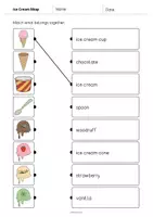 Aperçu - Cartes d'exercices - Ice Cream Shop / Glacier: Draw the lines 2 (Fiche d'exercices d'anglais) - Page 2
