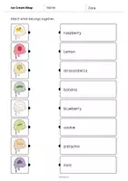 Aperçu - Cartes d'exercices - Ice Cream Shop / Glacier: Draw the lines 2 (Fiche d'exercices d'anglais) - Page 3