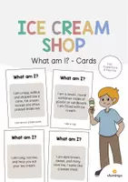 Aperçu - Jeux - Ice Cream Shop / Glacier: What am I? - Cards (Jeu pour le cours d'anglais) - Page de couverture