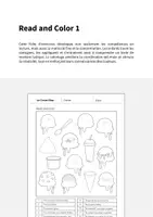 Aperçu - Cartes d'exercices - Ice Cream Shop / Glacier: Read and Color 1 (Fiche d'exercices d'anglais) - Page 1