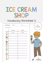 Aperçu - Fiches - Ice Cream Shop / Glacier: Vocabulary Worksheet 3 (Fiche d'exercices d'anglais) - Page de couverture