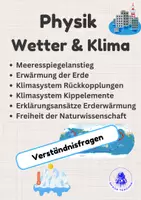 Vorschau - Arbeitsblätter - PH09 Klimaforschung - Verständnisfragen - Erwärmung Erde - Klimasystem - Meeresanstieg - Seite 1