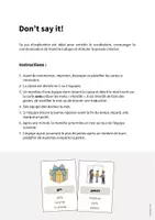 Aperçu - Jeux - Party / Fête: Don’t say it! (Jeu pour le cours d'anglais) - Page 1