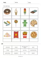 Aperçu - Matériel pour travaux manuels / dessin - Party / Fête: Cut and Glue (Fiche d'exercices d'anglais) - Page 3