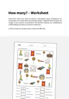 Aperçu - Cartes d'exercices - Party / Fête: How many? – Worksheet (Fiche d'exercices d'anglais) - Page 1