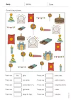 Aperçu - Cartes d'exercices - Party / Fête: How many? – Worksheet (Fiche d'exercices d'anglais) - Page 3