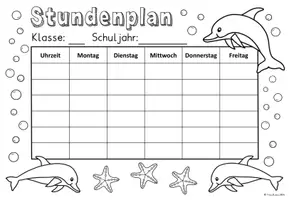 Vorschau - Anderer Materialtyp - Stundenplan (editierbar) Klassentier "Delfin" - Delfinklasse - Seite 2