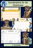 Vorschau - Arbeitsblätter - Stundenplan Otterklasse – Süße Stundenpläne für das Klassentier Otter 🏫🦦 - Deckblatt