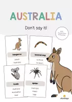 Aperçu - Jeux - Australia / Australie: Don’t say it! (Jeu pour le cours d'anglais) - Page de couverture