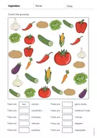 Aperçu - Cartes d'exercices - Vegetables / Légumes: How many? – Worksheet (Fiche d'exercices d'anglais) - Page 3