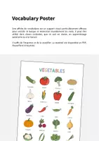 Aperçu - Affichage - Vegetables / Légumes: Vocabulary Poster (Affiche pour le cours d'anglais) - Page 1
