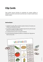 Aperçu - Cartes / Images - Vegetables / Légumes: Clip Cards (Cartes à pince pour le cours d'anglais) - Page 1