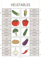 Aperçu - Cartes / Images - Vegetables / Légumes: Clip Cards (Cartes à pince pour le cours d'anglais) - Page 2