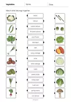 Aperçu - Cartes d'exercices - Vegetables / Légumes: Draw the lines 1 (Fiche d'exercices d'anglais) - Page 3