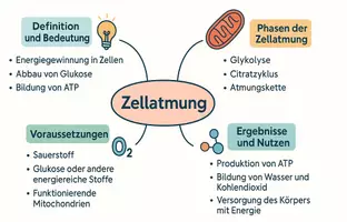 Vorschau - Arbeitsblätter - AB mit Fragen zum Thema "Zellatmung" + Lösungsblatt + Mindmap + Infografik - Seite 2