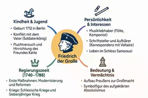 Vorschau - Arbeitsblätter - Arbeitsblätter zum Thema "Friedrich der Große" + Lösung & Fragen & MP3 + Mindmap + Infografik - Seite 2