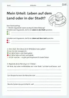 Vorschau - Arbeitsblätter - Argumentationswippe Wohnen in der Stadt oder auf dem Land? - Seite 3