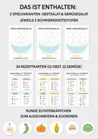 Vorschau - Spiele - Lernspiel Sortierspiel für Kinder, PDF Montessori inspiriert Zuordnungsspiel, Obst Gemüse lernen, Kindergarten Aktivitäten, Morgenkreis Idee - Seite 1