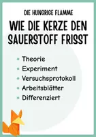 Vorschau - Arbeitsblätter - Luftbestandteile - Zusammensetzung Luft - Die hungrige Flamme - Theorie, Protokoll, Arbeitsblätter, Differenziert - Seite 1