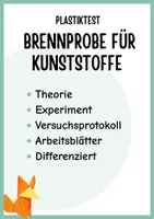 Vorschau - Arbeitsblätter - Protokoll Kunststoffe erkennen - Brennprobe - Experimente, Arbeitsblätter, Zusatzaufgaben - Deckblatt