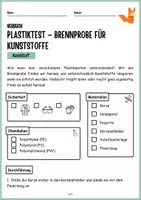 Vorschau - Arbeitsblätter - Protokoll Kunststoffe erkennen - Brennprobe - Experimente, Arbeitsblätter, Zusatzaufgaben - Seite 3