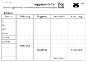 Vorschau - Arbeitsblätter - Mit Treppenwörtern Rechtschreibung trainieren - Seite 2