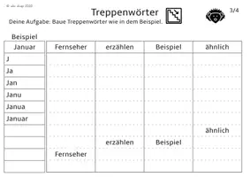 Vorschau - Arbeitsblätter - Mit Treppenwörtern Rechtschreibung trainieren - Seite 3