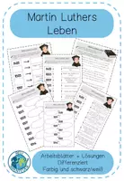 Vorschau - Arbeitsblätter - Martin Luther - Lebenslauf - Arbeitsblätter - Deckblatt