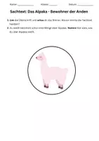 Vorschau - Stundenentwürfe - Das Alpaka - Sachtexte lesen und verstehen - Seite 1