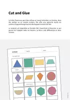 Aperçu - Matériel pour travaux manuels / dessin - 2D Shapes / Formes 2D: Cut and Glue (Fiche d'exercices d'anglais) - Page 1
