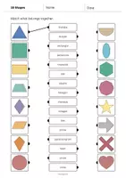 Aperçu - Cartes d'exercices - 2D Shapes / Formes 2D: Draw the lines 1 (Fiche d'exercices d'anglais) - Page 2