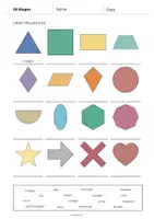 Aperçu - Fiches - 2D Shapes / Formes 2D: Vocabulary Worksheet 1 (Fiche d'exercices d'anglais) - Page 3