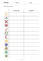 Aperçu - Fiches - 2D Shapes / Formes 2D: Vocabulary Worksheet 3 (Fiche d'exercices d'anglais) - Page 3