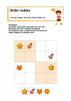 Vorschau - Arbeitsblätter - Sudoku Rätsel für Kinder mit süßen Motiven oder Zahlen - Seite 1