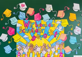 Vorschau - Mal- und Bastelvorlagen - SCHULJAHRESENDE (Wir haben das Schuljahr gerockt!) - Gemeinschaftsbild (Kooperatives Poster) - Seite 2