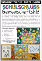 Vorschau - Mal- und Bastelvorlagen - SCHULJAHRESENDE (Wir haben das Schuljahr gerockt!) - Gemeinschaftsbild (Kooperatives Poster) - Seite 1