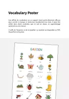 Aperçu - Affichage - Garden / Jardin: Vocabulary Poster (Affiche pour le cours d'anglais) - Page 1
