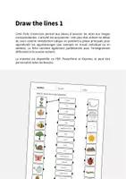 Aperçu - Cartes d'exercices - Garden / Jardin: Draw the lines 1 (Fiche d'exercices d'anglais) - Page 1