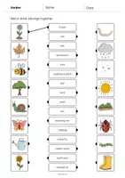 Aperçu - Cartes d'exercices - Garden / Jardin: Draw the lines 1 (Fiche d'exercices d'anglais) - Page 2