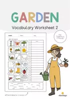 Aperçu - Fiches - Garden / Jardin: Vocabulary Worksheet 2 (Fiche d'exercices d'anglais) - Page de couverture