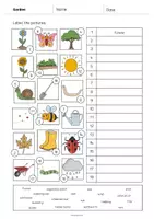 Aperçu - Fiches - Garden / Jardin: Vocabulary Worksheet 2 (Fiche d'exercices d'anglais) - Page 3