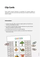 Aperçu - Cartes / Images - Garden / Jardin: Clip Cards (Cartes à pince pour le cours d'anglais) - Page 1
