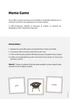 Aperçu - Jeux - Barbecue & Picnic / Barbecue et pique-nique: Memo Game (Jeu pour le cours d'anglais) - Page 1