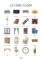 Aperçu - Affichage - Living Room / Salon: Vocabulary Poster (Affiche pour le cours d'anglais) - Page 2