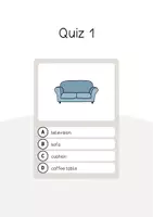 Aperçu - Jeux - Living Room / Salon: Vocabulary Quiz (Jeu de questions pour le cours d'anglais) - Page 3
